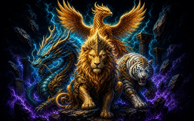 Four Divine Beasts, slot Habanero, ikon game